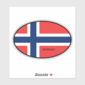 オーバルノルウェー国国旗のビニールカーのシール シール (シート)