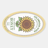 オーバルハニーラベルひまわりクイーンラインジャー 楕円形シール (正面)