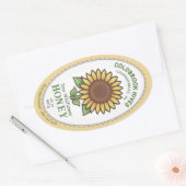 オーバルハニーラベルひまわりクイーンラインジャー 楕円形シール (封筒)