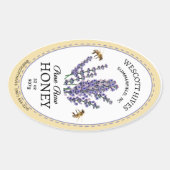 オーバルハニーラベルラベンダー&ビーズクイーンラインジャー 楕円形シール (正面)