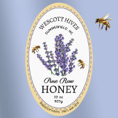 オーバルハニーラベルラベンダー&ビーズクイーンラインジャー 楕円形シール