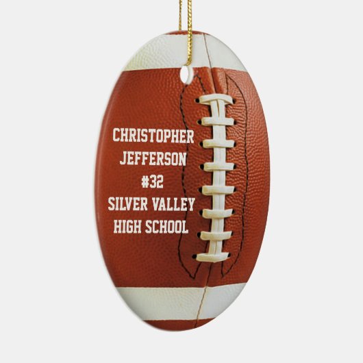 オーバルパーソナライズされたサッカースポーツオーナメント セラミックオーナメント (右)