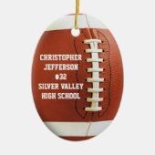 オーバルパーソナライズされたサッカースポーツオーナメント セラミックオーナメント (正面)