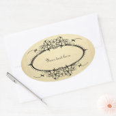 オーバルファンシーヴィンテージフレームのカスタマイズ 楕円形シール (封筒)