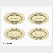 オーバルファンシーヴィンテージフレームのカスタマイズ 楕円形シール (シート)