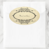 オーバルファンシーヴィンテージフレームのカスタマイズ 楕円形シール (バッグ)