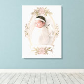 オーバルフェミニンフレームリボンと休日の緑 キャンバスプリント (インサイチュ (ウッドフロア))