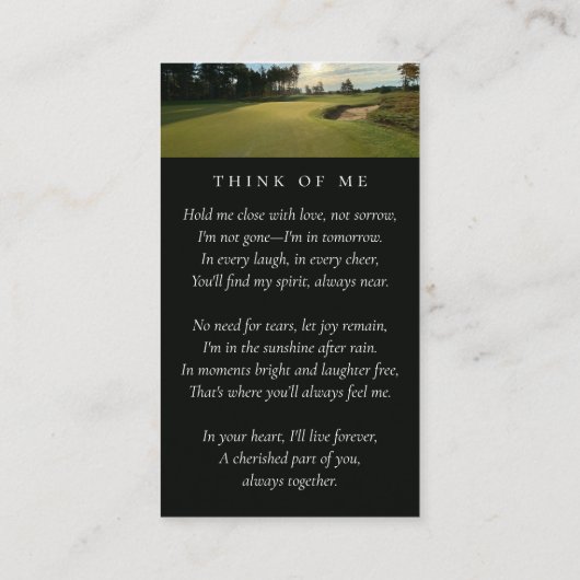 オーバルフォトゴルフコース記念祈りの言葉カード コーリングカード (裏面)
