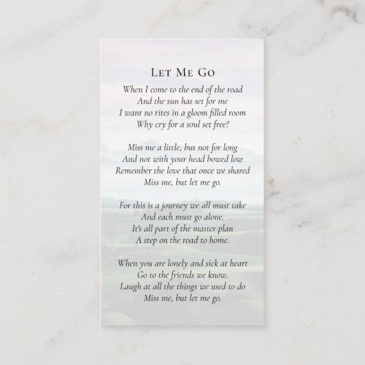 オーバルフォトゴルフ場葬儀記念カード コーリングカード (裏面)