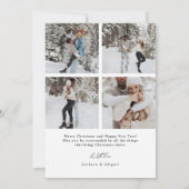 オーバルフォトスクリプトタイポグラフィシンプルクリスマス シーズンカード (裏面)