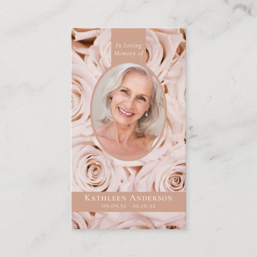 オーバルフォトピンクローゼメモリアル祈りの言葉カード コーリングカード (正面)