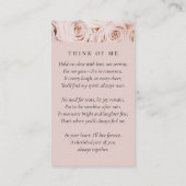 オーバルフォトピンクローゼメモリアル祈りの言葉カード コーリングカード (裏面)