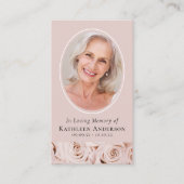 オーバルフォトピンクローゼメモリアル祈りの言葉カード コーリングカード (正面)