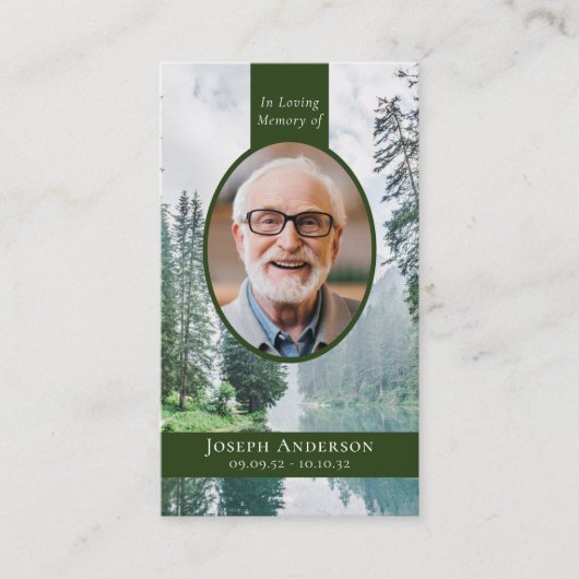 オーバルフォトフォレスト葬儀記念カード コーリングカード (正面)