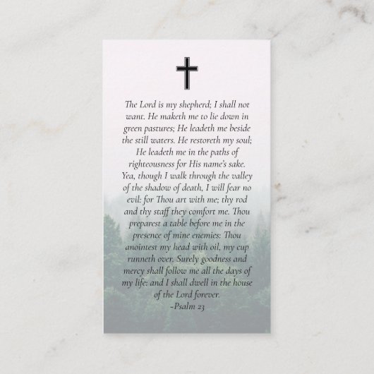 オーバルフォトフォレスト記念祈りの言葉カード コーリングカード (裏面)