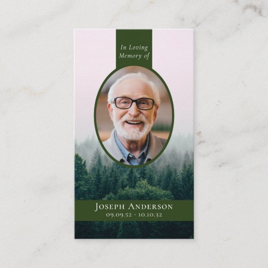 オーバルフォトフォレスト記念祈りの言葉カード コーリングカード (正面)