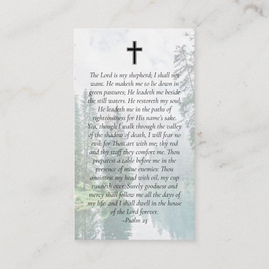 オーバルフォトフォレスト記念祈りの言葉カード コーリングカード (裏面)