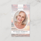 オーバルフォト海サンセット記念祈りの言葉カード コーリングカード (正面)