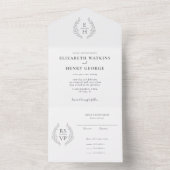 オーバルフォーマルリースモノグラム白黒結婚ズ オールインワン招待状 (内側)