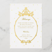 オーバルフランスのフレームクリスマスフォト金ゴールド 箔シーズンカード (正面)