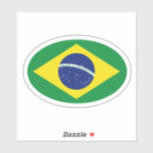 オーバルブラジル国旗のビニールカーのシール シール (シート)