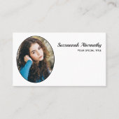 オーバルプロフェッショナルフォトナニーQRコードカスタム 名刺 (正面)