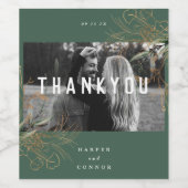 オーバルボホはっきりした抽象芸術モダンリーフィゴールデン写真 ワインラベル (シングルラベル)