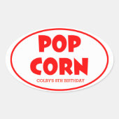 オーバルポップコーンパーソナライズされたシール 楕円形シール (正面)