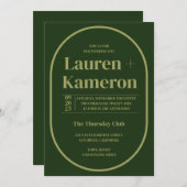 オーバルミニマル結婚式招待状 招待状 (正面/裏面)