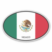 オーバルメキシコ国旗のビニール製シールfor car and more シール (正面)