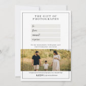 オーバルモダンアーチ写真ギフト券 (裏面)