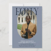 オーバルモダンフォト&シグネチャー40th Birthday 招待状 (正面)