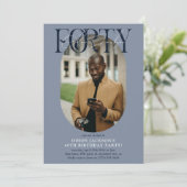 オーバルモダンフォト&シグネチャー40th Birthday 招待状 (スタンド正面)