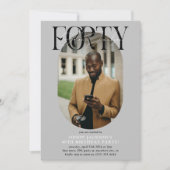 オーバルモダンフォト&シグネチャー40th Birthday 招待状 (正面)