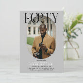 オーバルモダンフォト&シグネチャー40th Birthday 招待状 (スタンド正面)