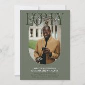 オーバルモダンフォト&シグネチャー40th Birthday 招待状 (正面)