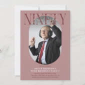 オーバルモダンフォト&シグネチャー90誕生日 招待状 (正面)