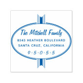 オーバルモダンリボンファミリ名差出人住所 セルフインキングスタンプ (デザイン)