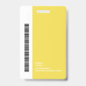 オーバルモダンロゴ従業員の写真名バーコード バッジ (裏面)