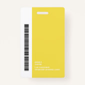 オーバルモダンロゴ従業員の写真名バーコード バッジ (裏面)