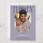 オーバルモダン写真&サイン30th Birthday 招待状 (正面)