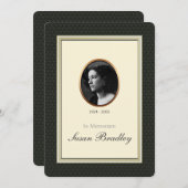 オーバル写真エリア3 伝統的な葬儀案内 招待状 (正面/裏面)