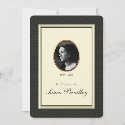 オーバル写真エリア3 伝統的な葬儀案内 招待状 (正面)