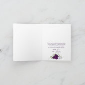 オーバル写真パープルボホバラQRコード結婚ズ サンキューカード (内部)