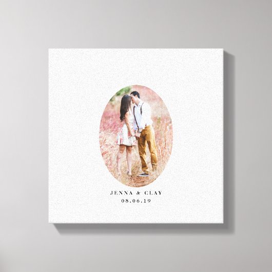 オーバル写真結婚のゲストブックの代替 キャンバスプリント (正面)