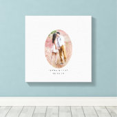 オーバル写真結婚のゲストブックの代替 キャンバスプリント (インサイチュ (ウッドフロア))