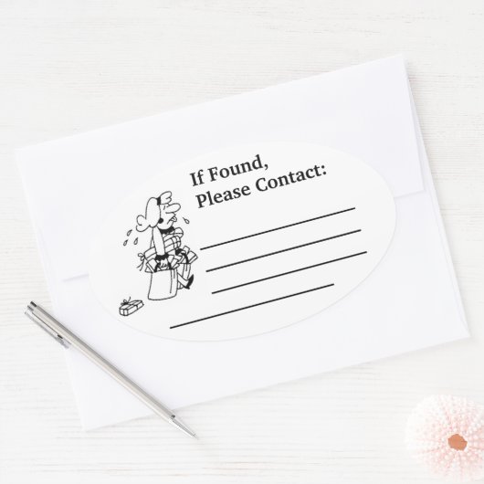 オーバル失ったステッカーが見つかった 楕円形シール (封筒)