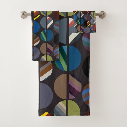 オーバル男らしストライプのハーフ バスタオルセット (インサイチュ)