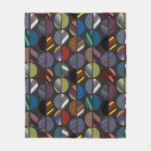 オーバル男らしストライプのハーフ フリースブランケット (正面)