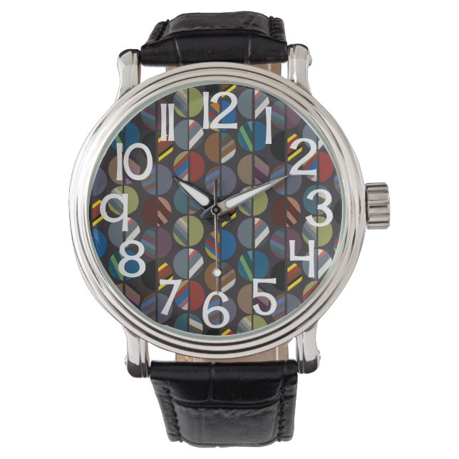 オーバル男らしストライプのハーフ 腕時計 (正面)